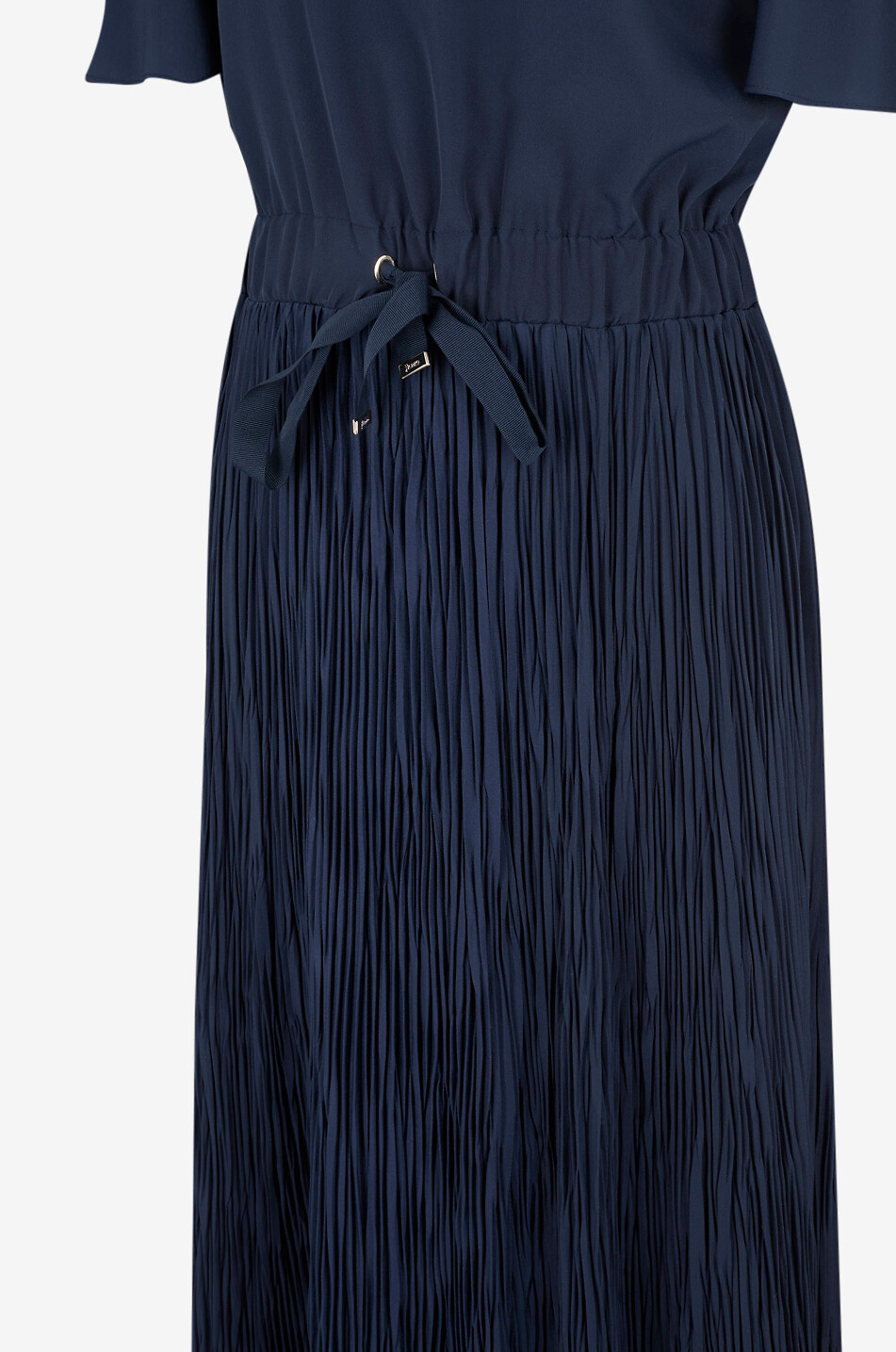 HERNO Flared V-neck crepe maxi dress Women DARK BLUE 6