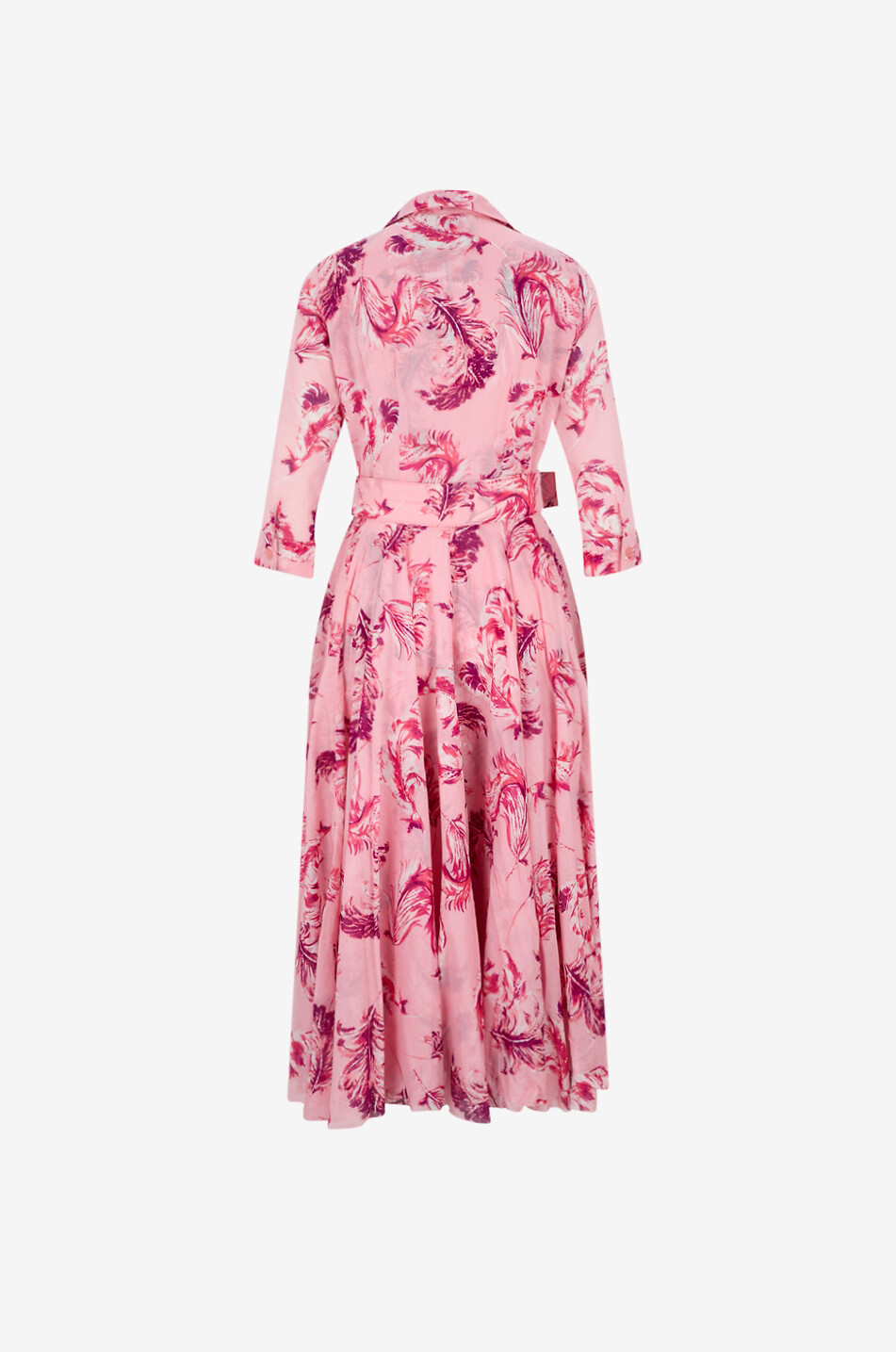SAMANTHA SUNG Aster printed empire waist midi shirt dress Women LIGHT PINK 2