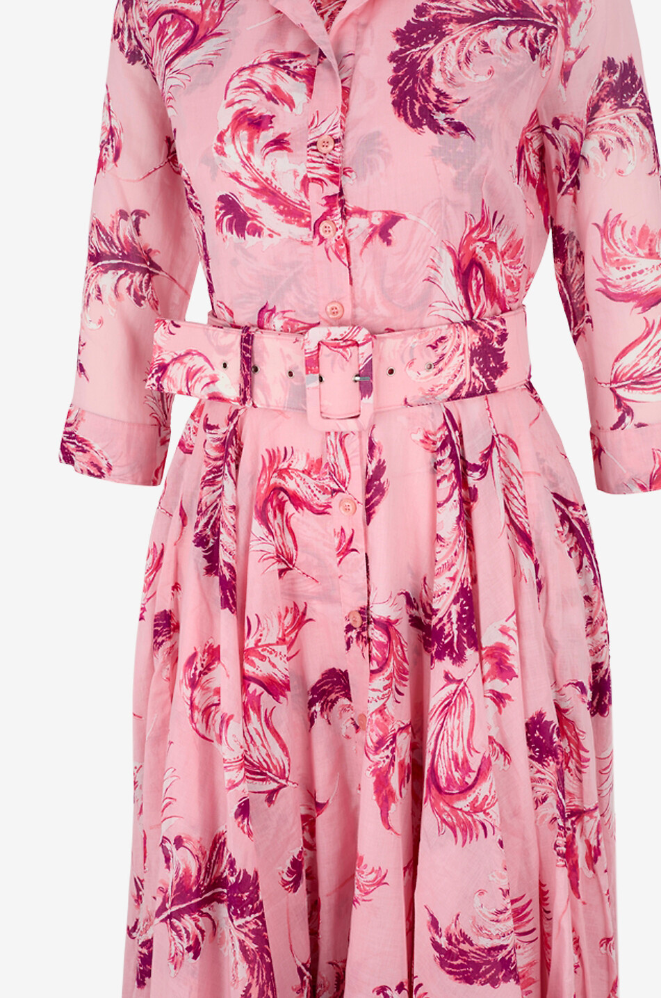 SAMANTHA SUNG Aster printed empire waist midi shirt dress Women LIGHT PINK 3
