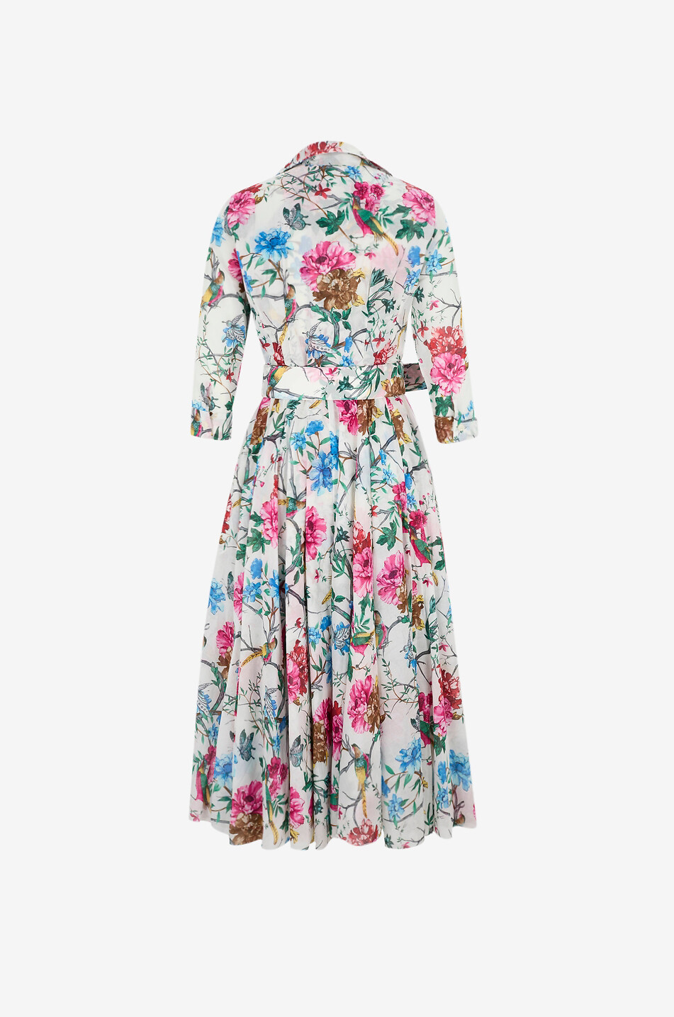 SAMANTHA SUNG Aster floral godet midi shirt dress Women WHITE 2