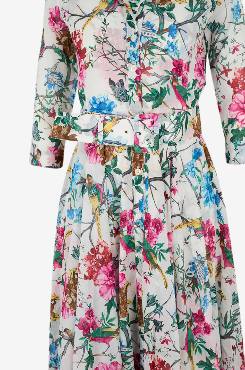 SAMANTHA SUNG Aster floral godet midi shirt dress Women WHITE 3
