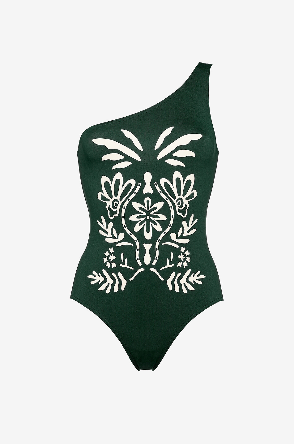 Maillot de bain une pièce asymétrique imprimé Gemme