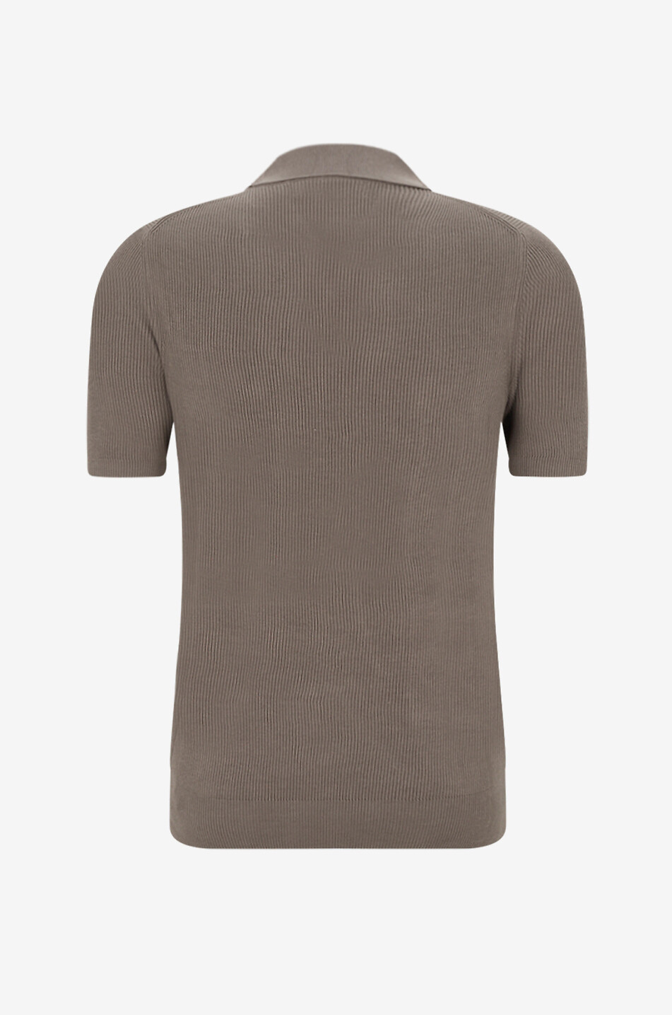 BRUNELLO CUCINELLI Rippstrick-Kurzarm-Polohemd aus Baumwolle Herren MITTELBRAUN 2