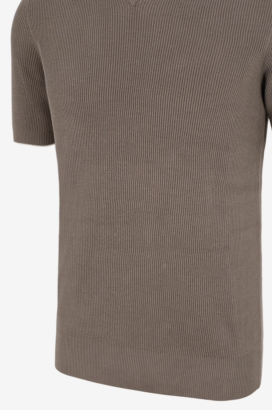 BRUNELLO CUCINELLI Rippstrick-Kurzarm-Polohemd aus Baumwolle Herren MITTELBRAUN 3