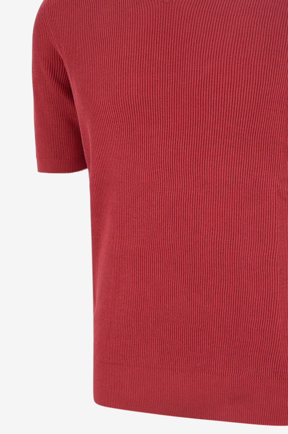 BRUNELLO CUCINELLI Rippstrick-Kurzarm-Polohemd aus Baumwolle Herren ROT 3