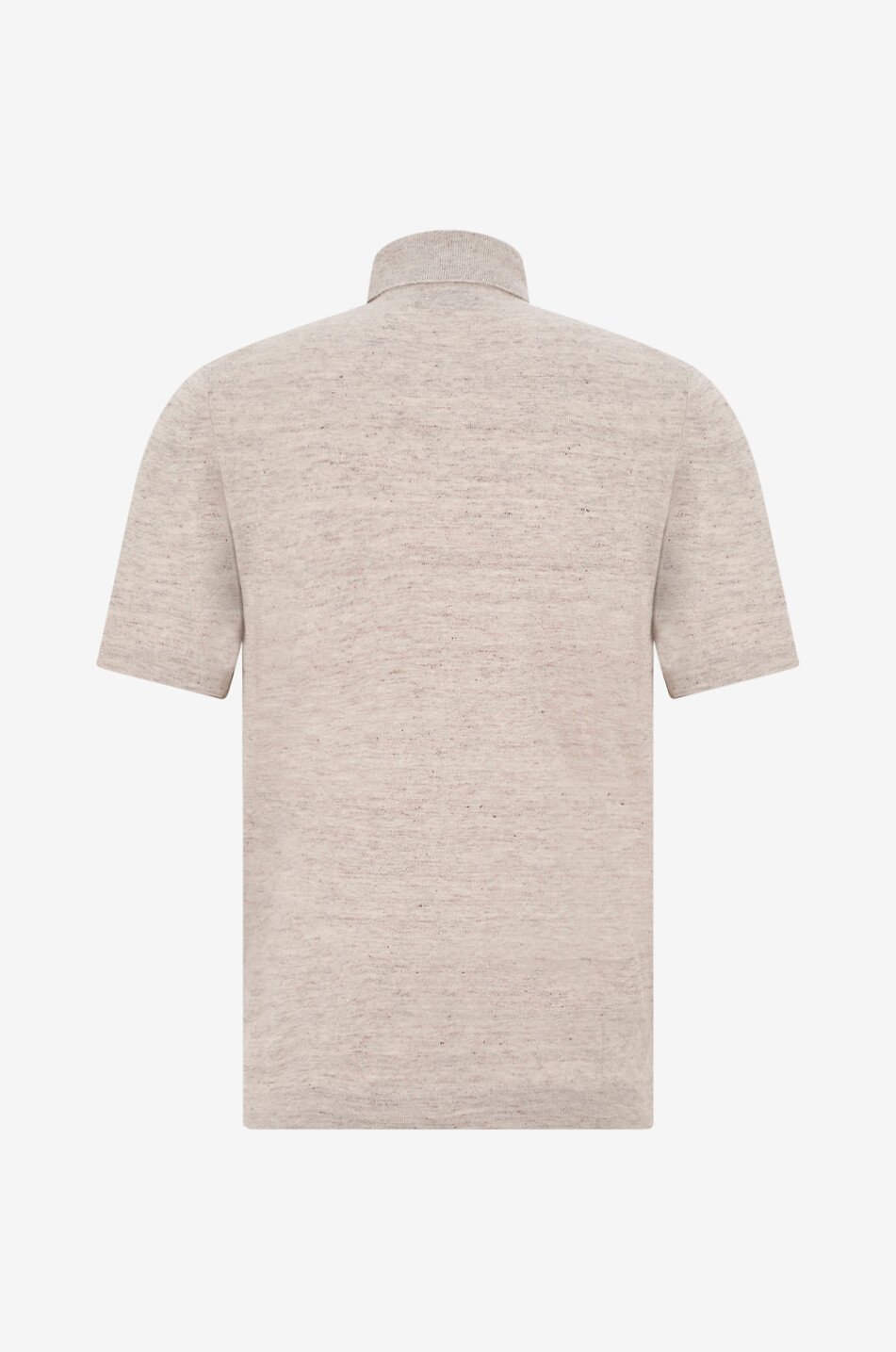 BRUNELLO CUCINELLI Strick-Polohemd aus Baumwolle und Leinen mit Kontrast-Detail Herren BRAUN 2