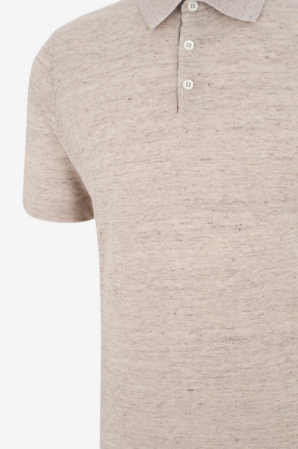 BRUNELLO CUCINELLI Strick-Polohemd aus Baumwolle und Leinen mit Kontrast-Detail Herren BRAUN 3