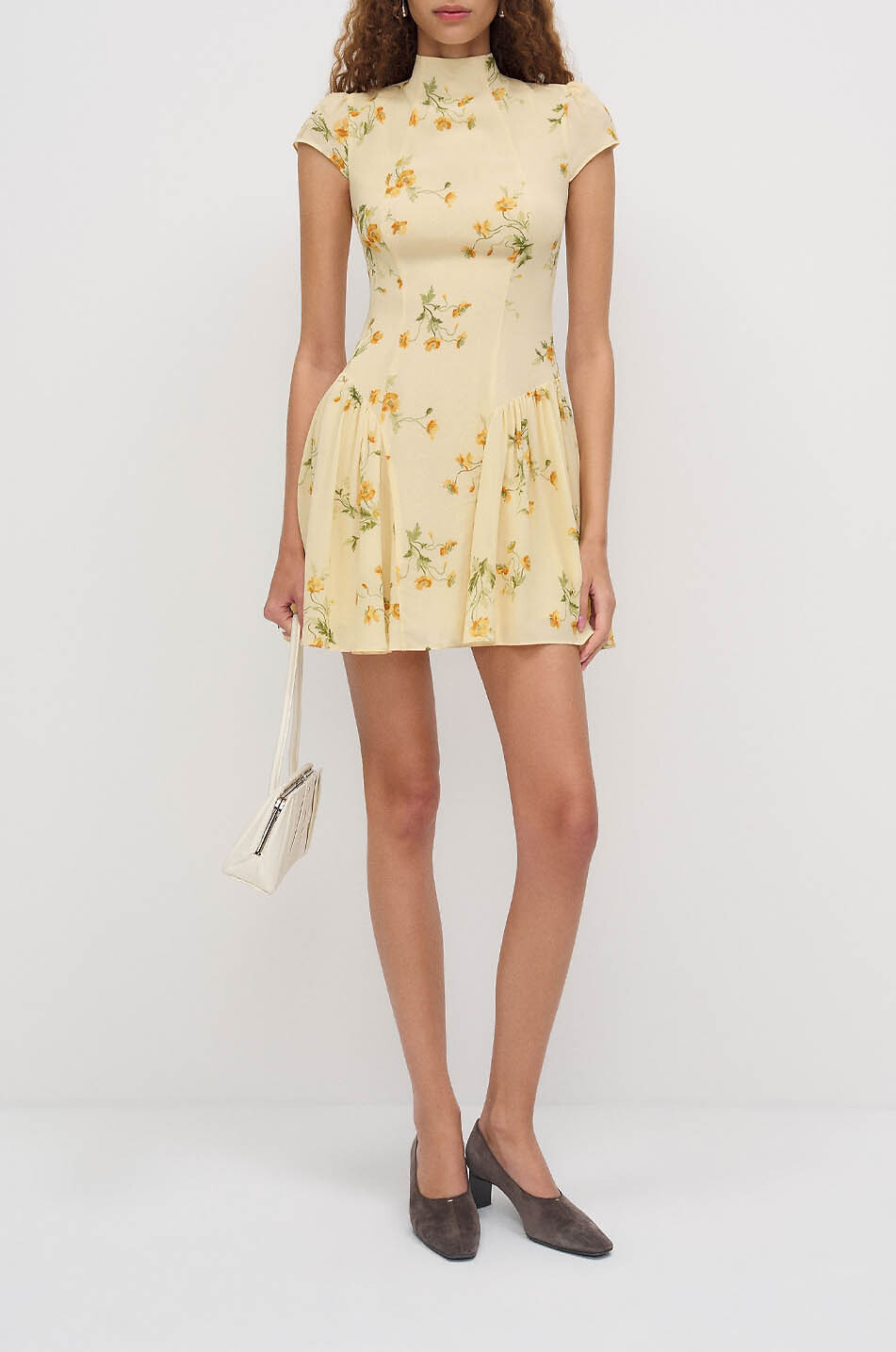 REFORMATION Kurzes ausgestelltes Kleid mit Stehkragen Maven Damen BUNT 2