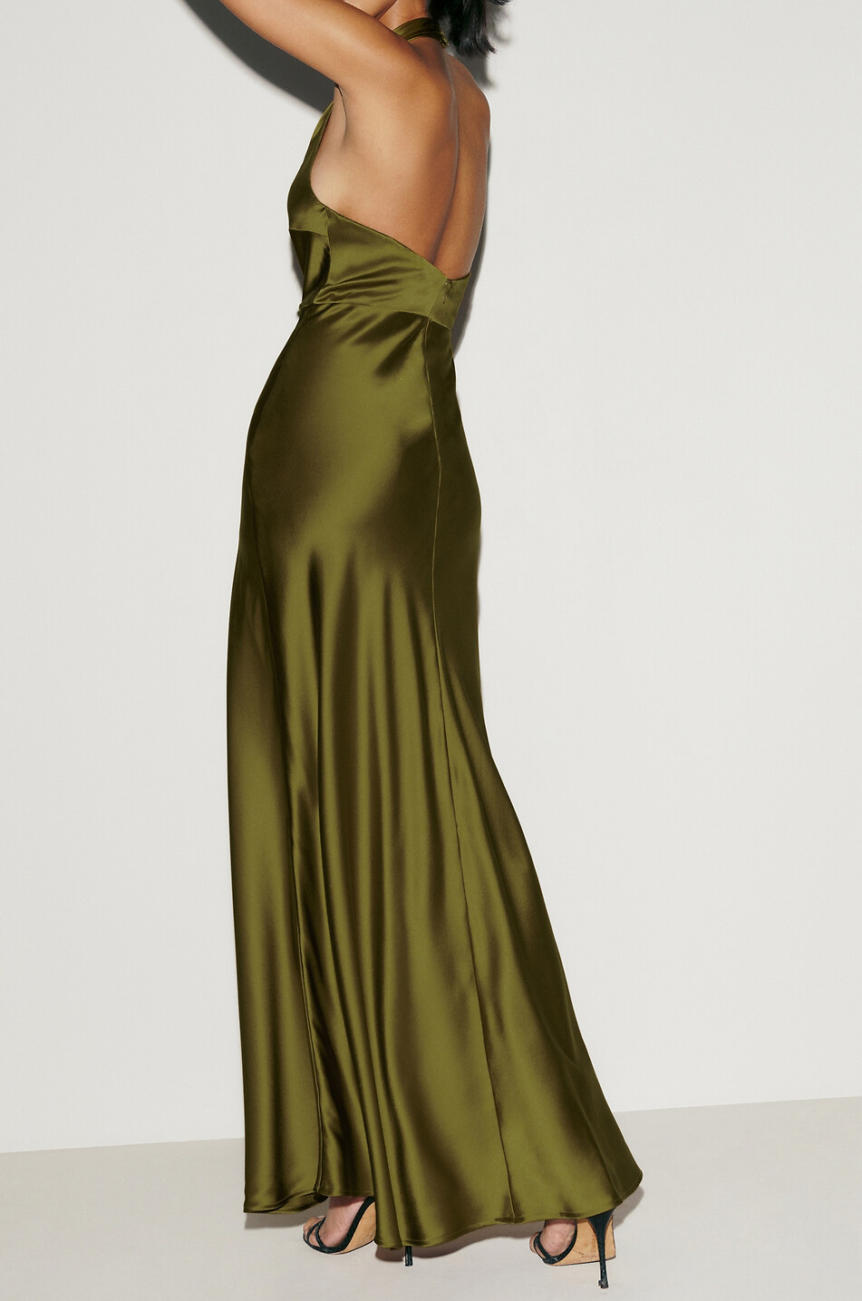 Daniela satin halter-neck long dress - REFORMATION - GREEN - Bongnie Daniela satin halter-neck long dress - REFORMATION - GREEN - Bongnie