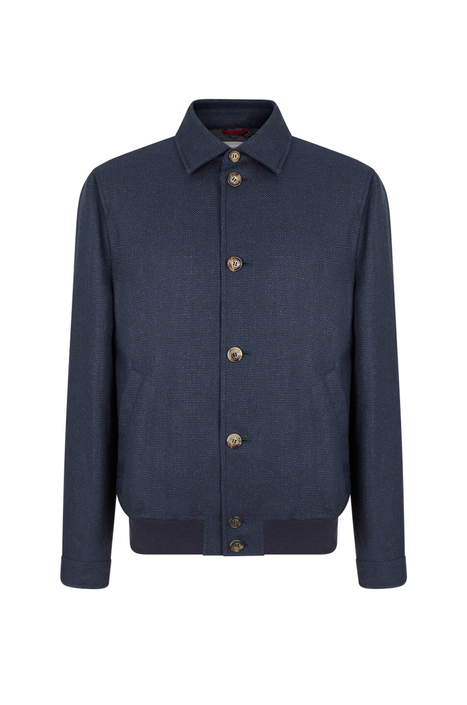 Kurze leichte Jacke mit Hemdkragen aus Seide