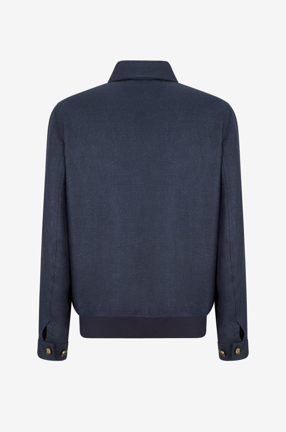 BRUNELLO CUCINELLI Kurze leichte Jacke mit Hemdkragen aus Seide Herren DUNKELBLAU 2