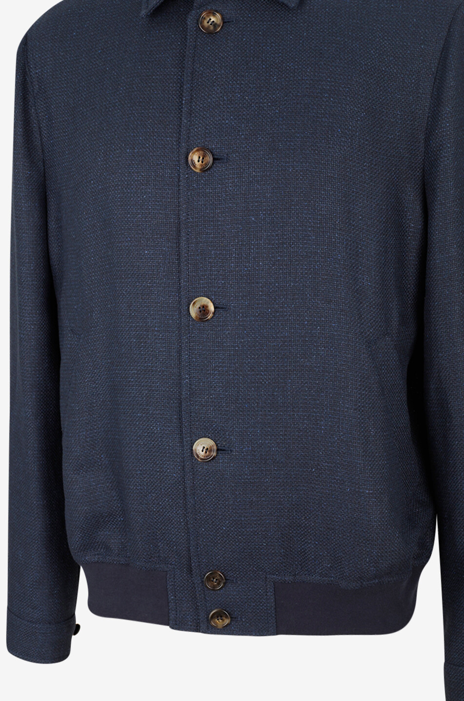 BRUNELLO CUCINELLI Kurze leichte Jacke mit Hemdkragen aus Seide Herren DUNKELBLAU 3