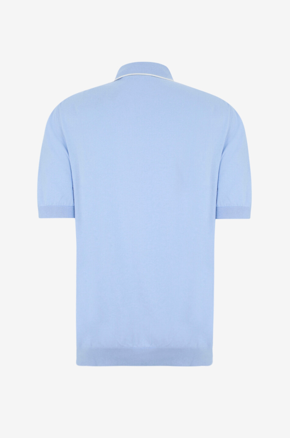 GRAN SASSO Short-sleeved striped cotton cardigan Men LIGHT BLUE 2