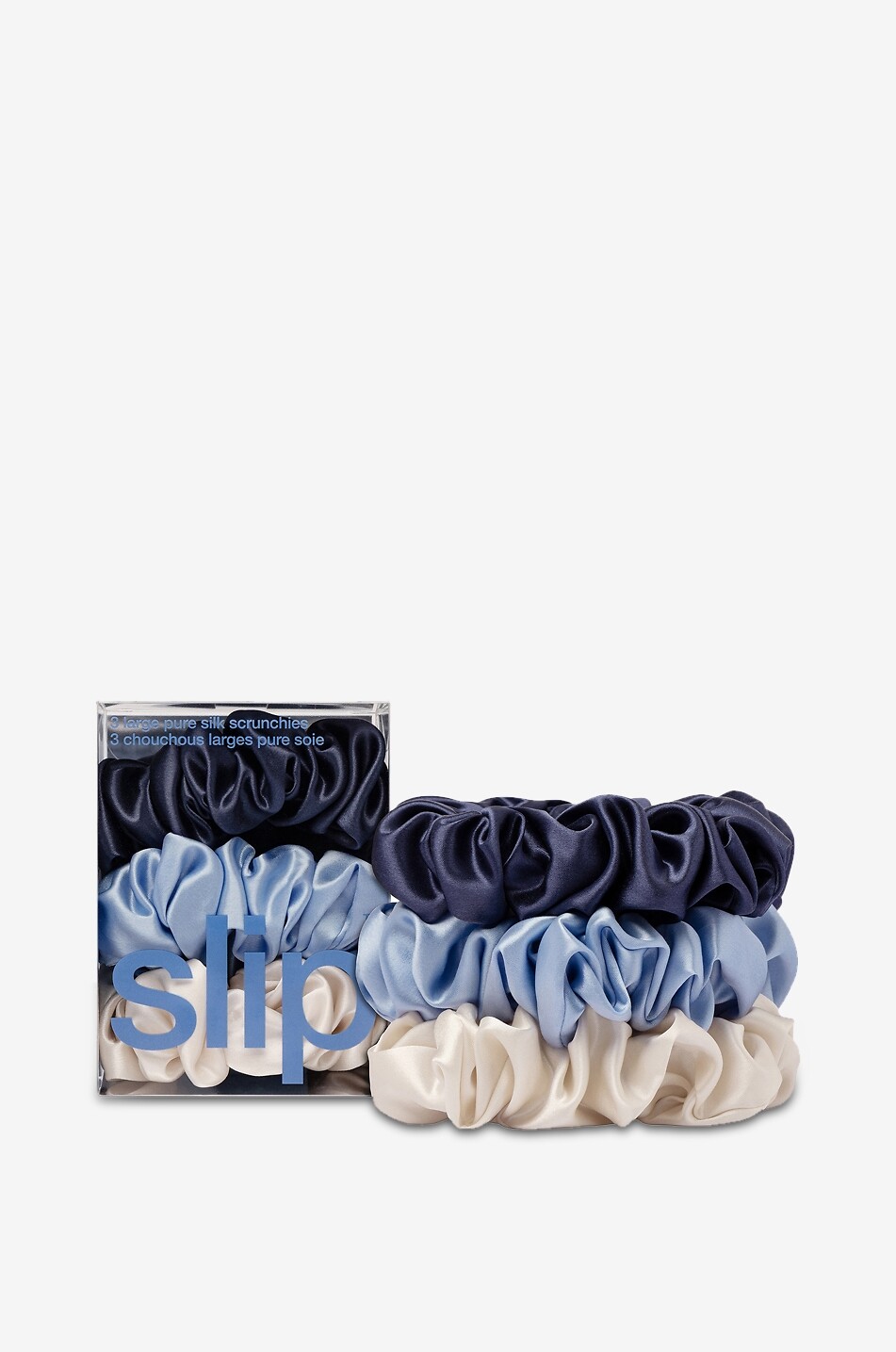 SLIP Lot de 3 élastiques pour cheveux en soie Skye Large Unisexe Incolore 2