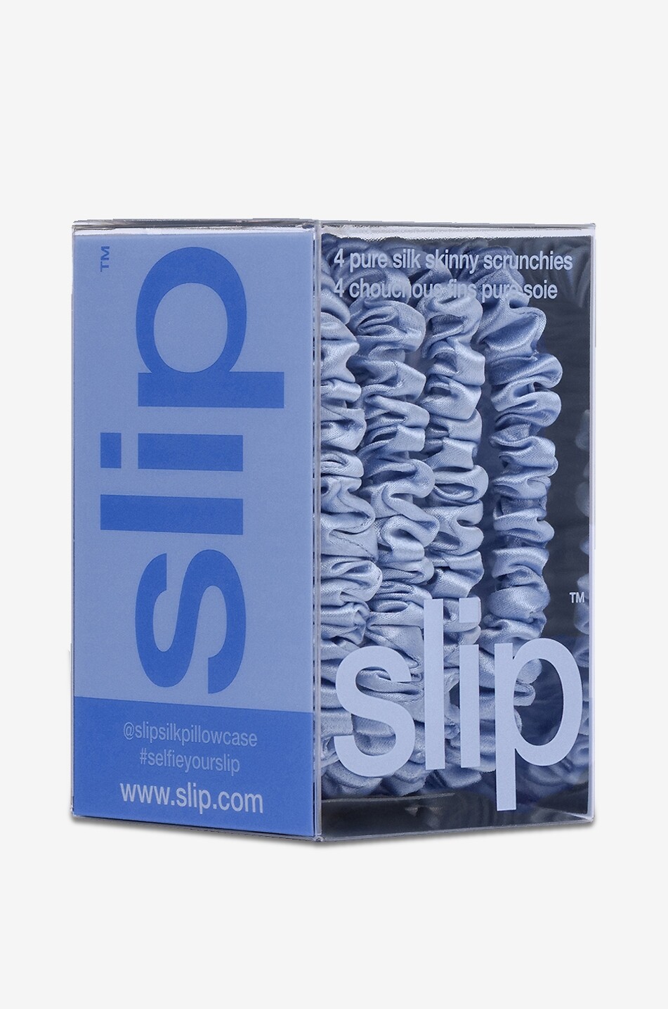SLIP Lot de 4 élastiques pour cheveux en soie Cornflower Skinny Unisexe Incolore 7
