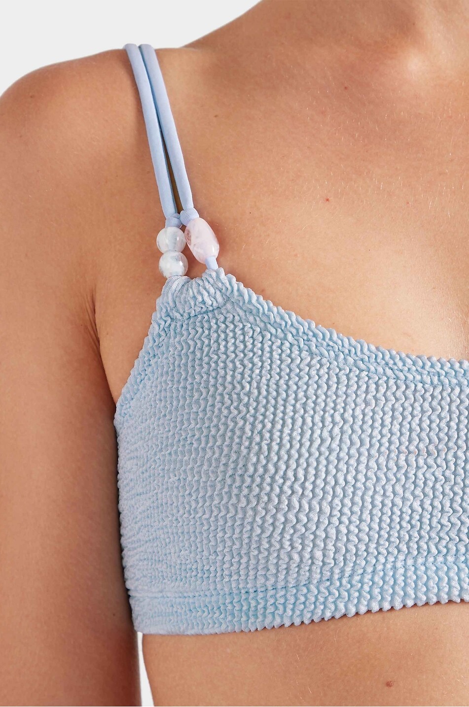 HUNZA G Cassie pearl-embroidered two-piece swimsuit Women LIGHT BLUE 5