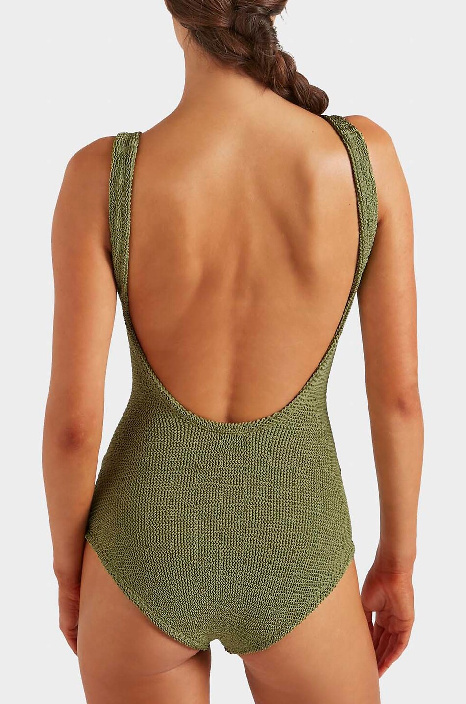 HUNZA G One-piece swimsuit with square neckline Women KHAKI 3