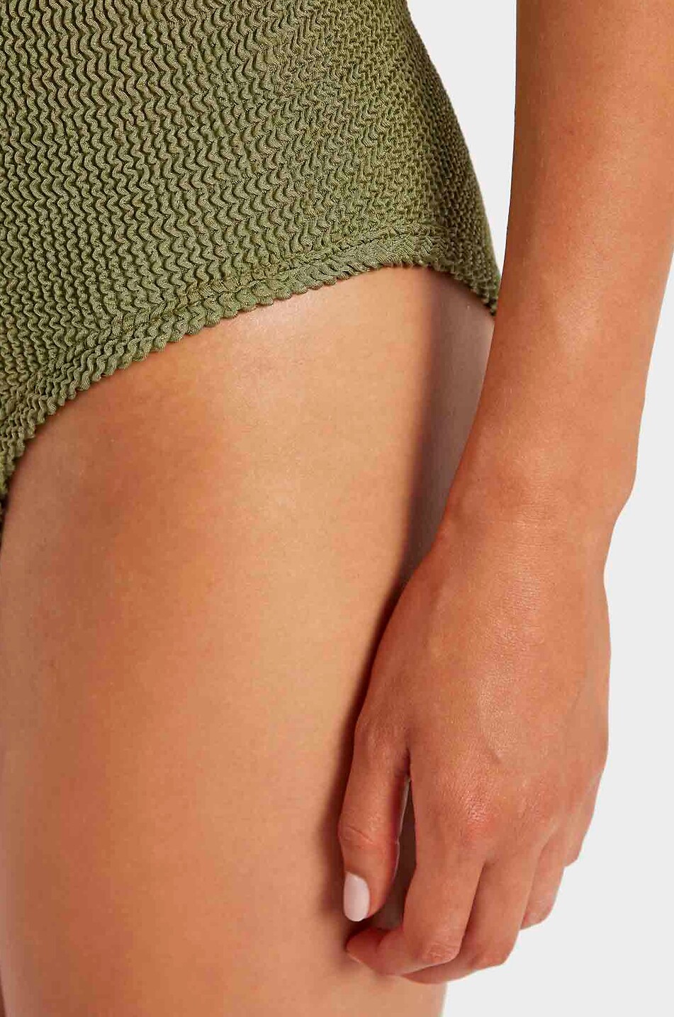 HUNZA G One-piece swimsuit with square neckline Women KHAKI 6