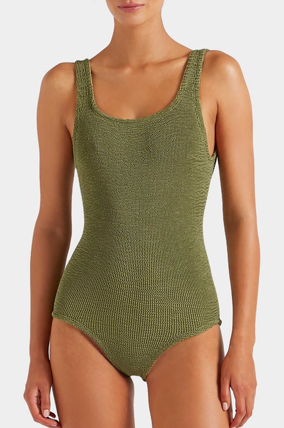 HUNZA G One-piece swimsuit with square neckline Women KHAKI 7