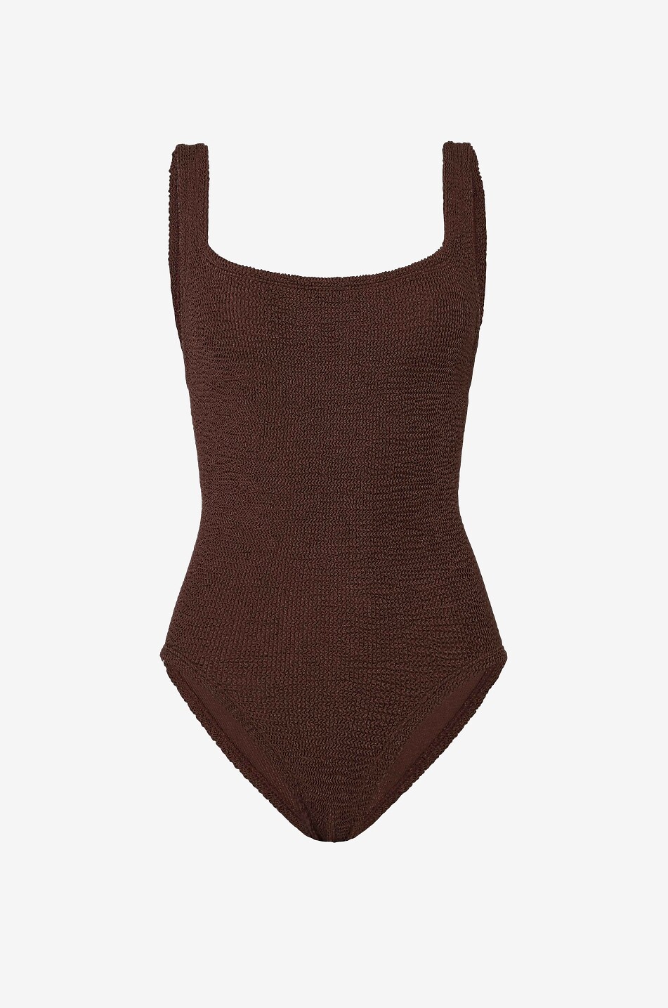 HUNZA G One-piece swimsuit with square neckline Women DARK BROWN 1