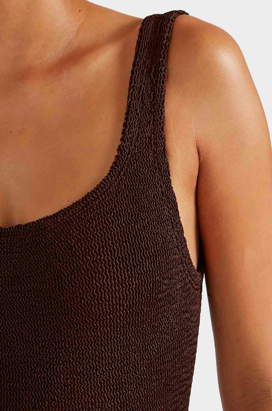 HUNZA G One-piece swimsuit with square neckline Women DARK BROWN 5