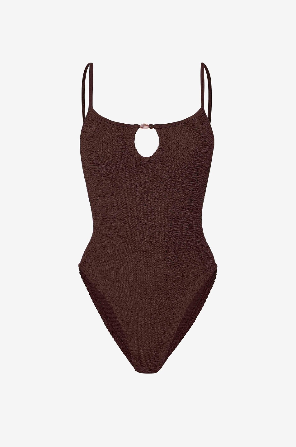 HUNZA G Mia beaded embroidered one-piece swimsuit Women BROWN 1