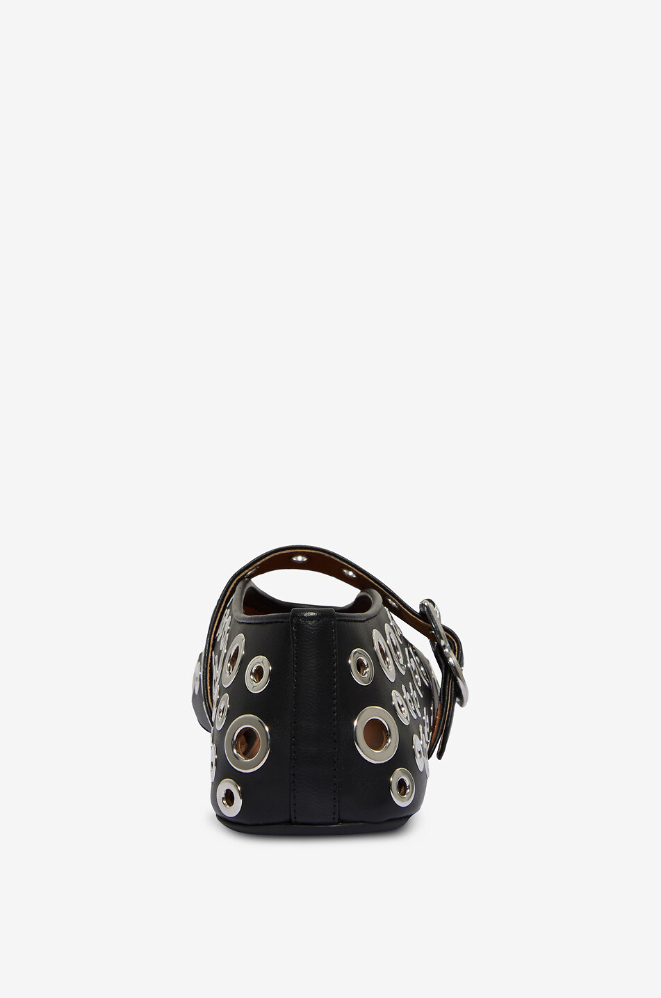 ALAÏA Round-toe leather ballet flats with eyelet embellishments Women BLACK 4