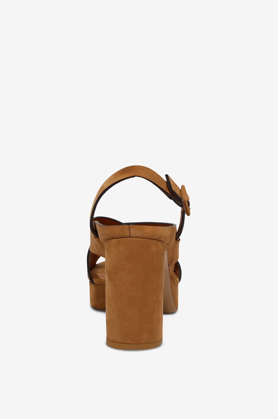 BONGENIE Sandalen mit Blockabsatz aus Wildleder Cliff Damen HELLBRAUN 4