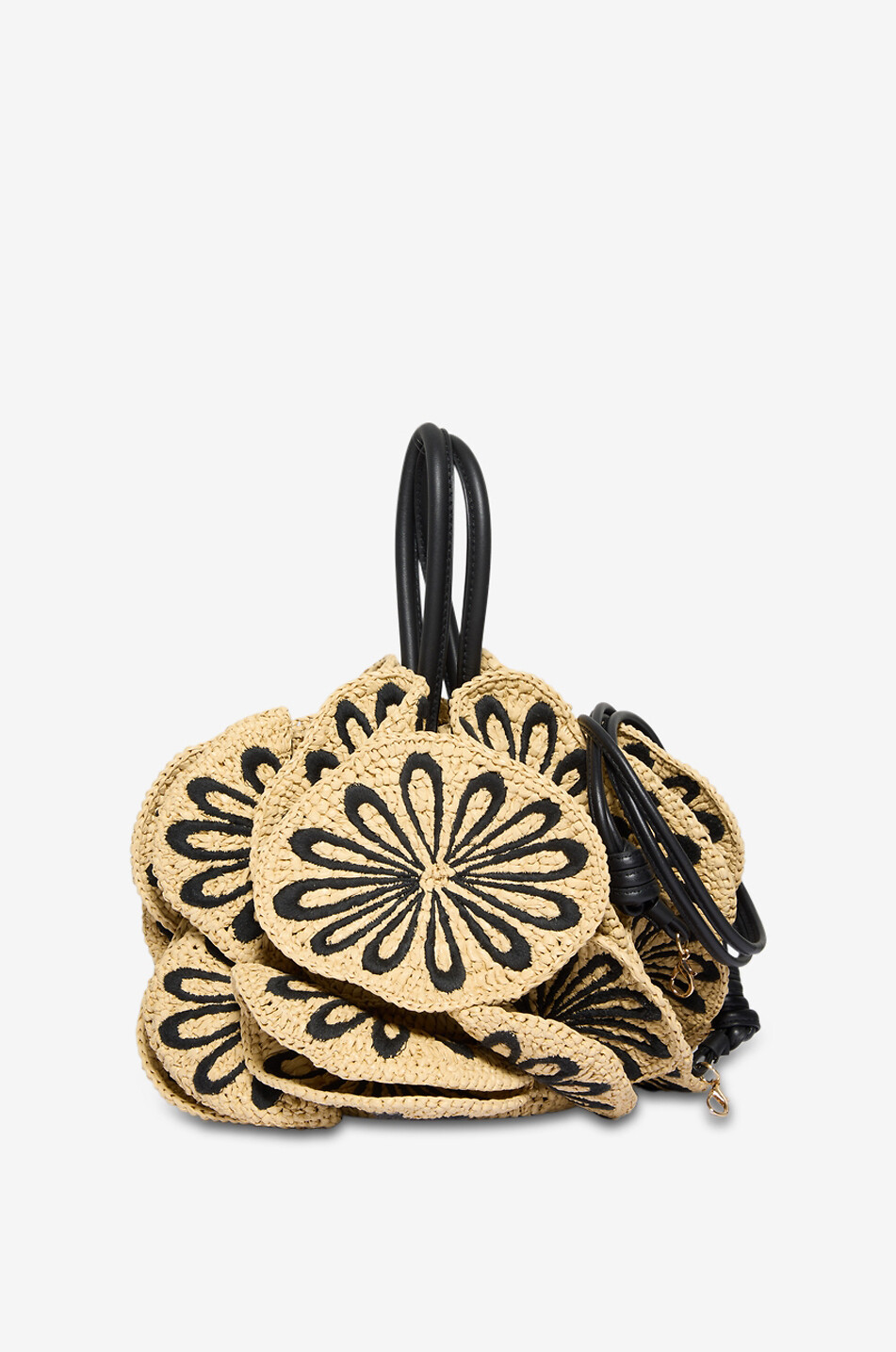 FARM RIO Embroidered raffia handbag Women BEIGE 4