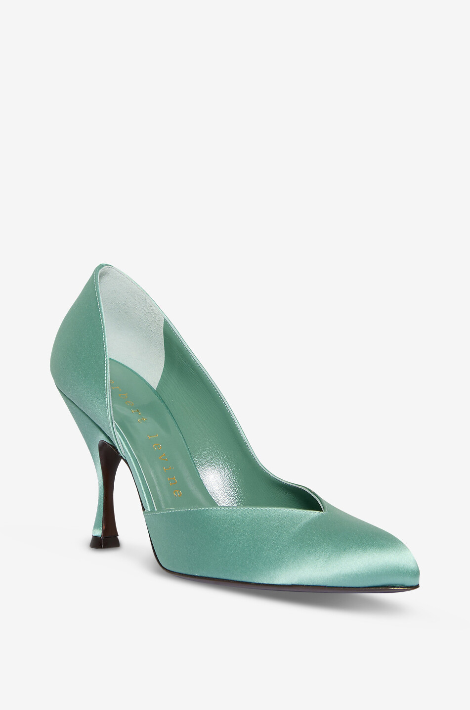 D'Orsay satin high-heeled pumps