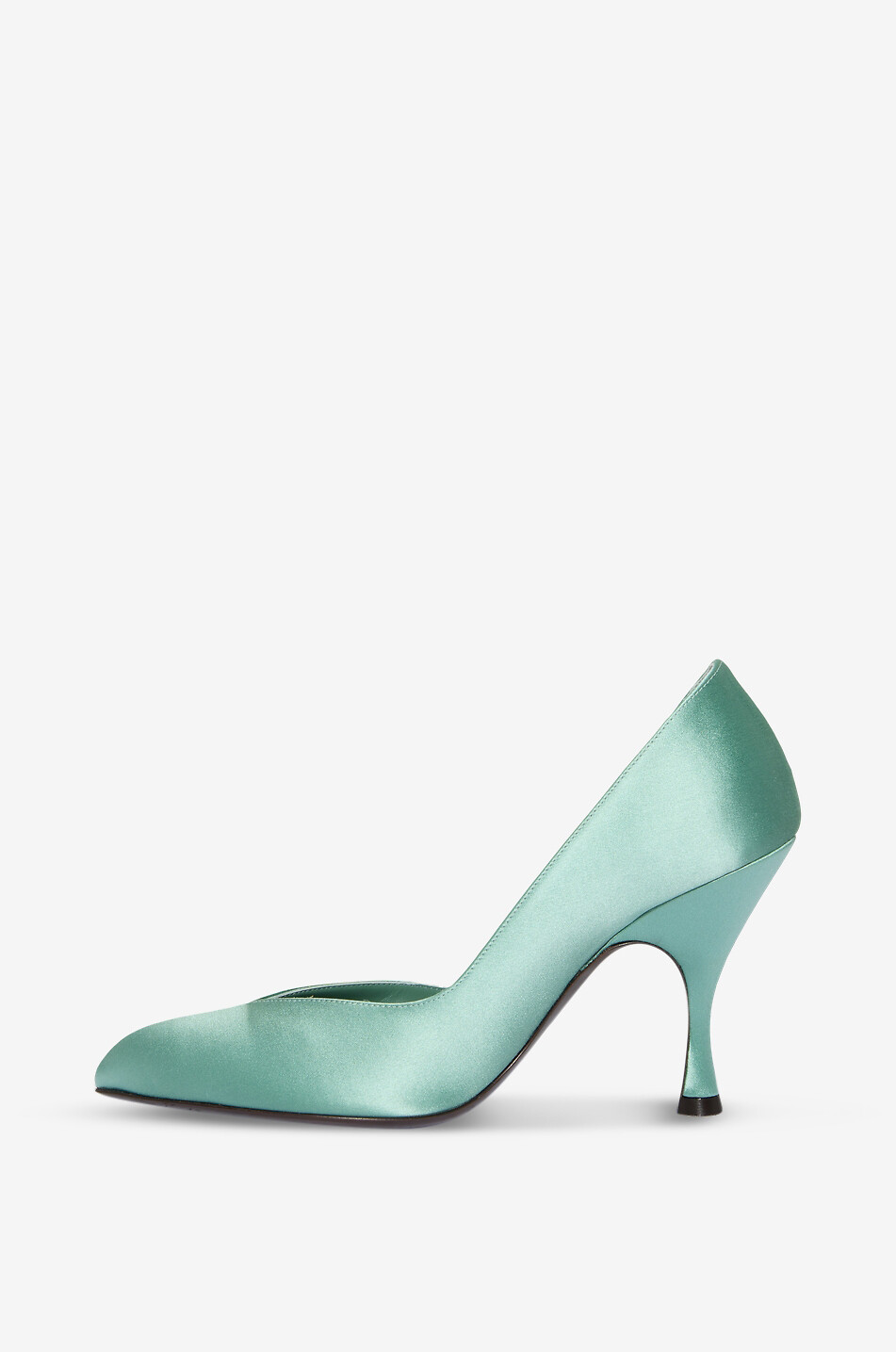 HERBERT LEVINE D'Orsay satin high-heeled pumps Women LIGHT GREEN 3