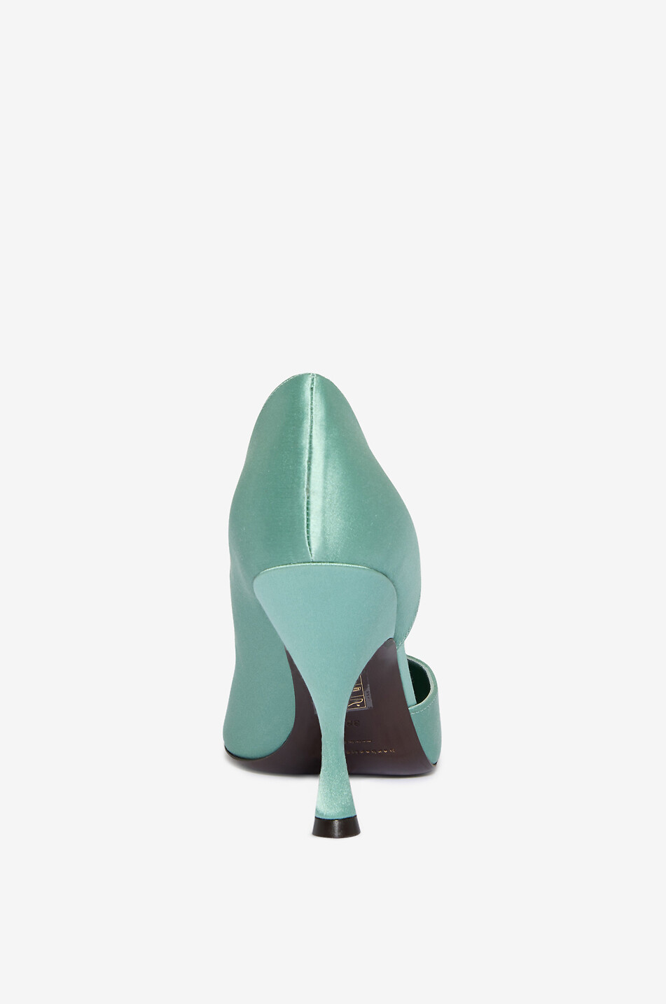 HERBERT LEVINE D'Orsay satin high-heeled pumps Women LIGHT GREEN 4