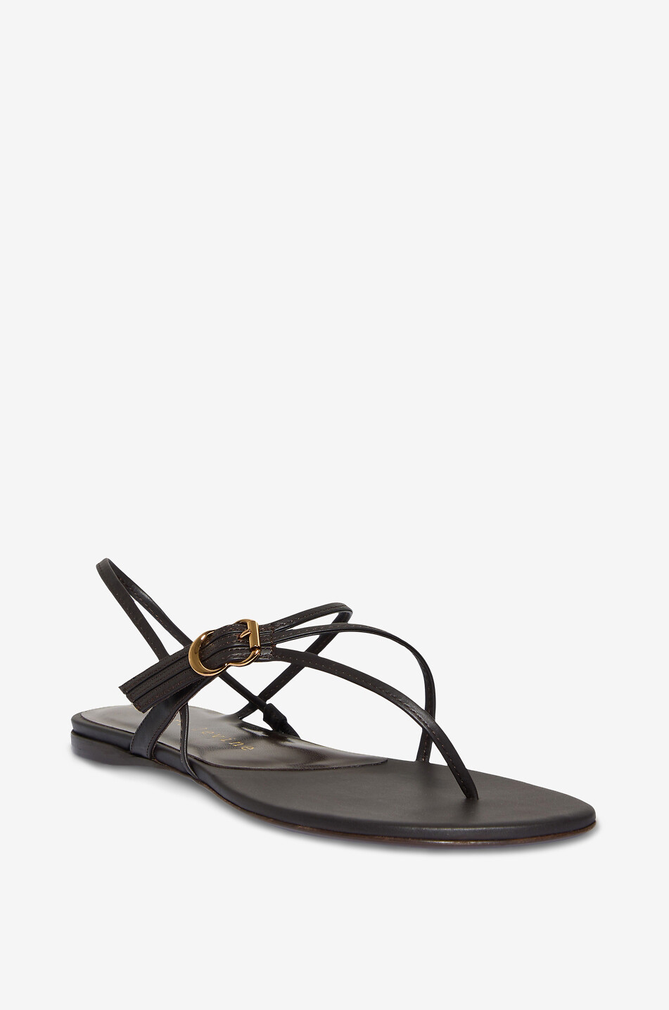 HERBERT LEVINE Starry-Eyed leather flat sandals Women DARK BROWN 1