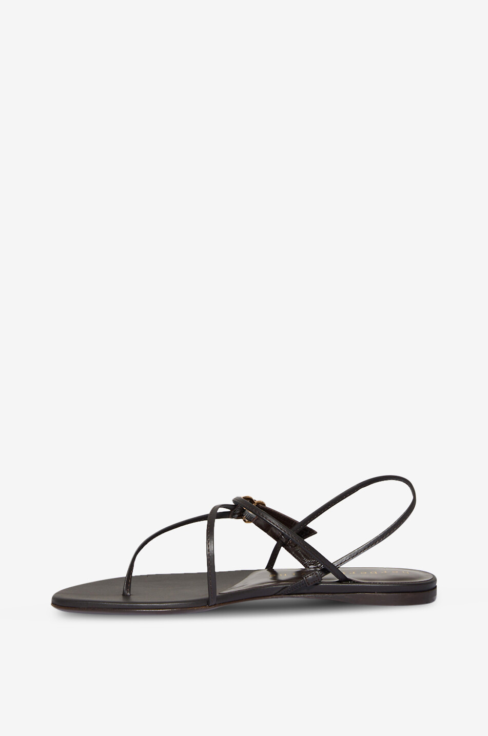 HERBERT LEVINE Starry-Eyed leather flat sandals Women DARK BROWN 3