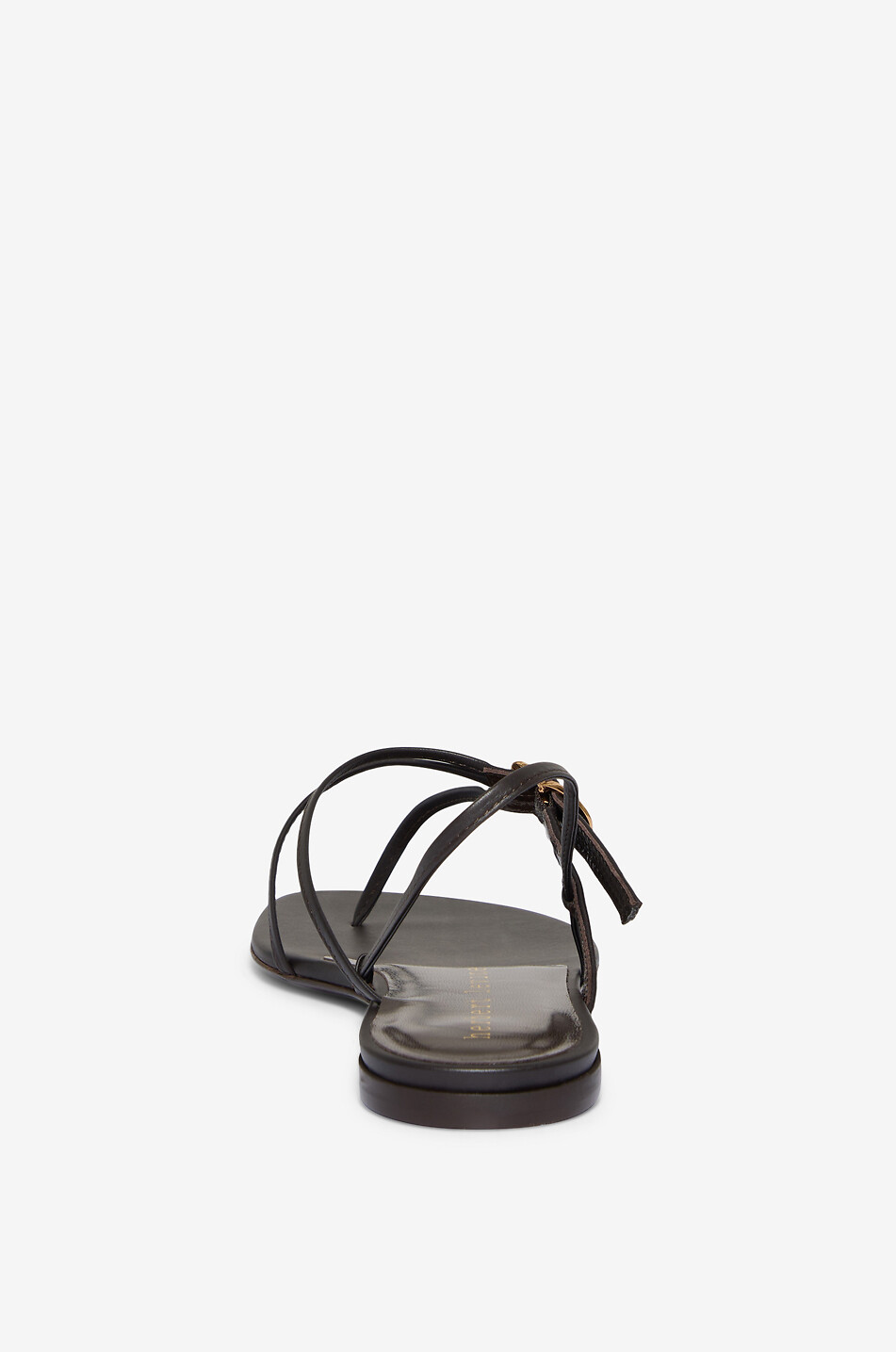 HERBERT LEVINE Starry-Eyed leather flat sandals Women DARK BROWN 4