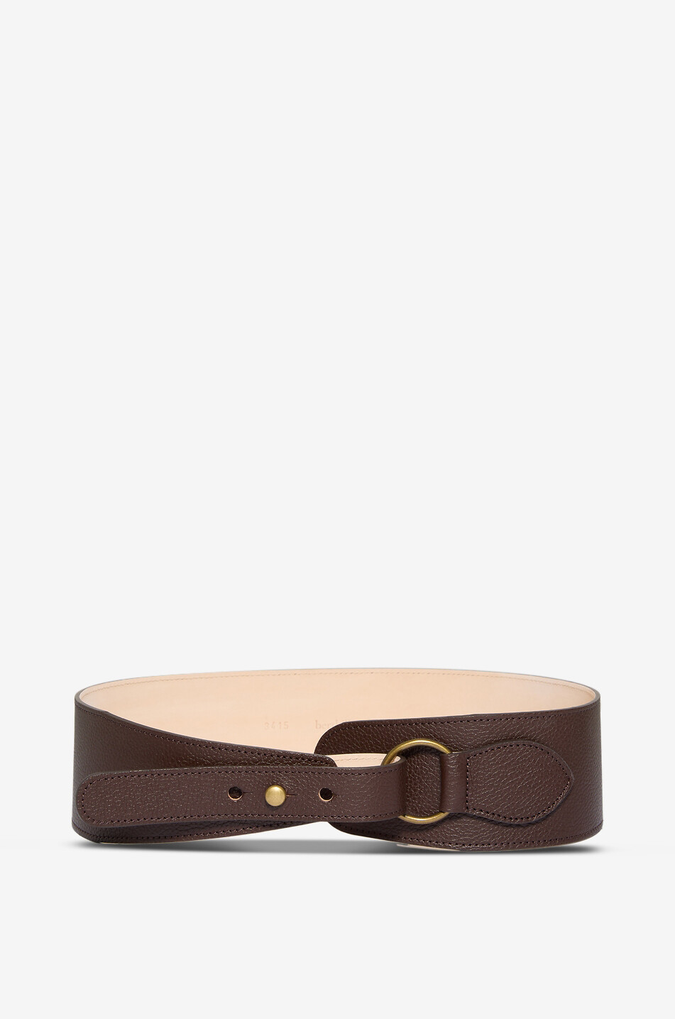 Ceinturon en cuir grainé avec boucle laiton - 70 mm