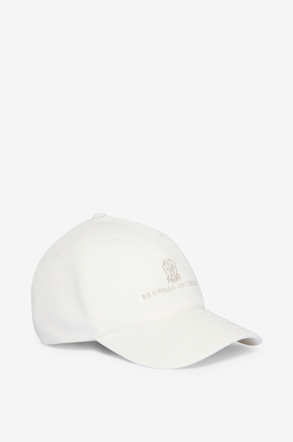 BRUNELLO CUCINELLI Logo embroidered cotton twill cap Men WHITE 2