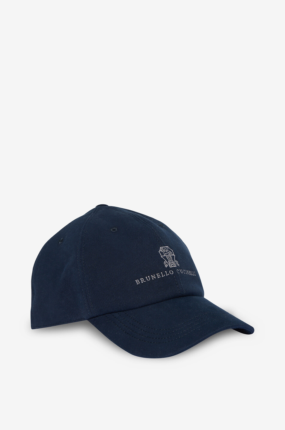 BRUNELLO CUCINELLI Logo embroidered cotton twill cap Men DARK BLUE 2