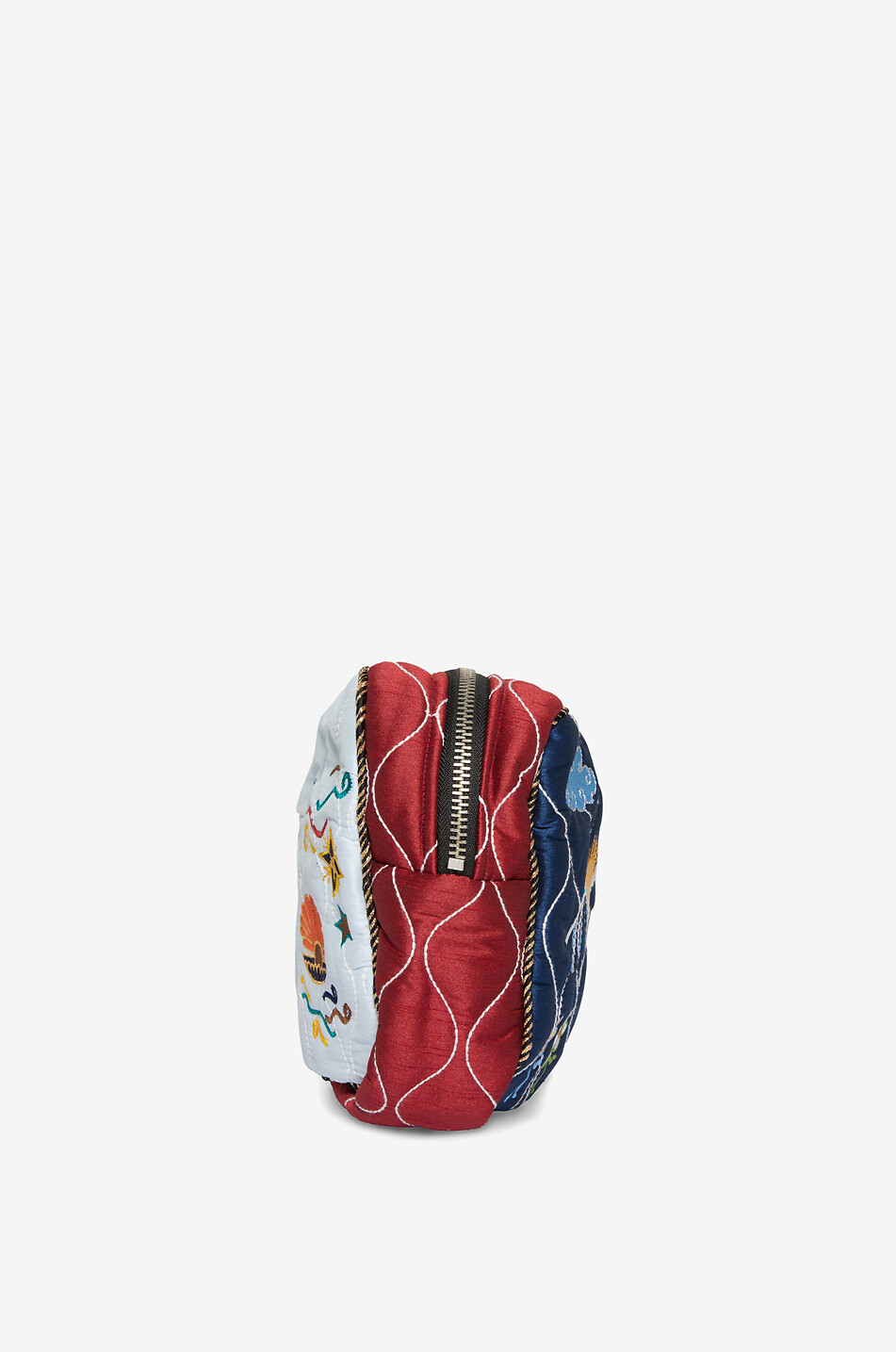 MONOKI Pochette rectangulaire brodée en soie Heal Femme BLEU 4