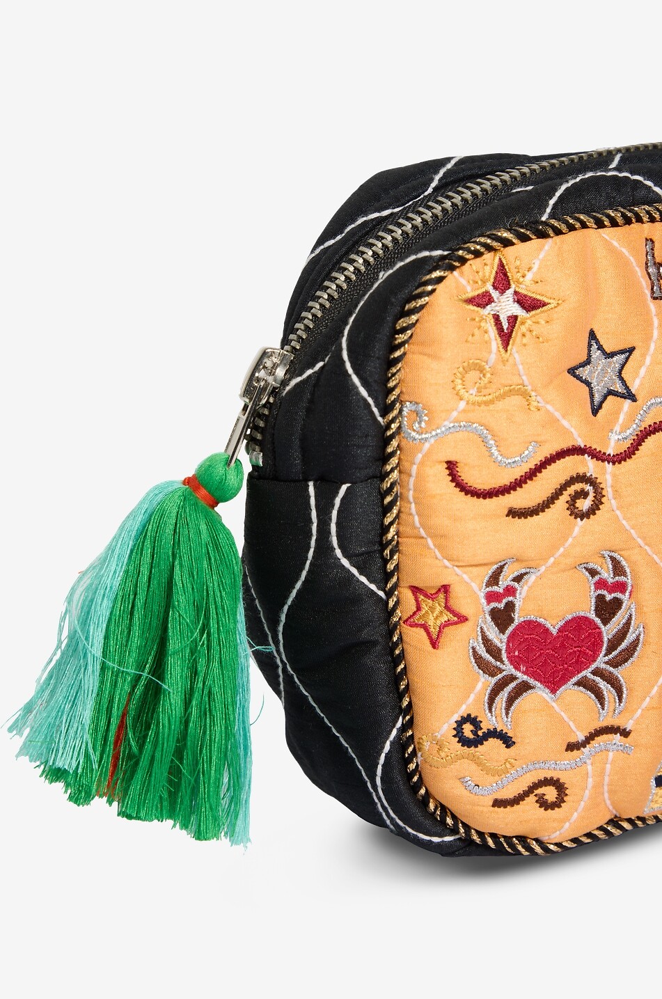 MONOKI Pochette brodée en soie Heal Teen Femme ORANGE 5