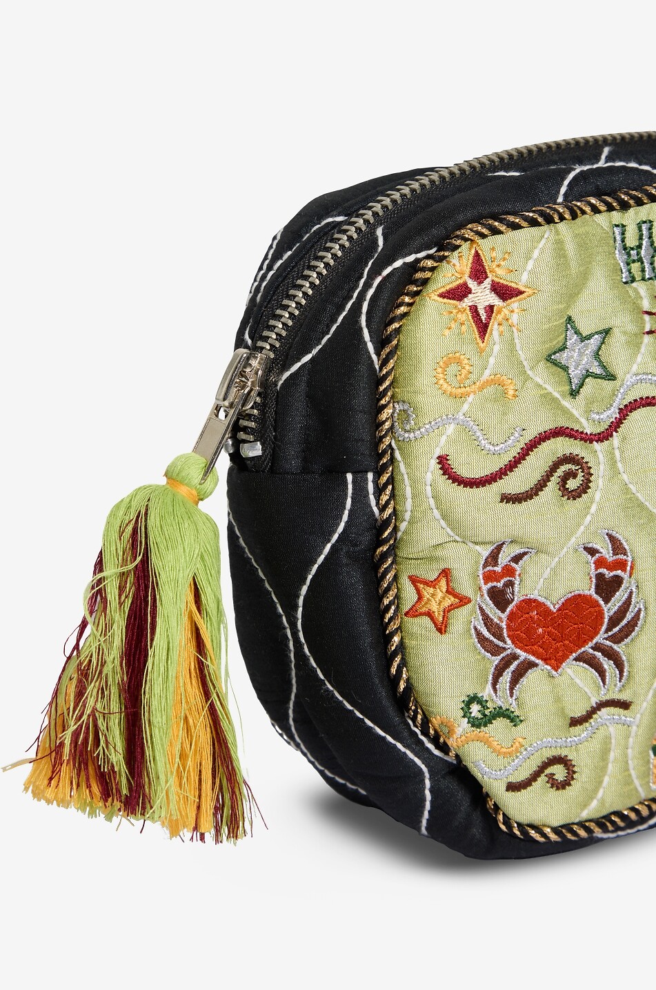 MONOKI Pochette brodée en soie Heal Teen Femme VERT 5