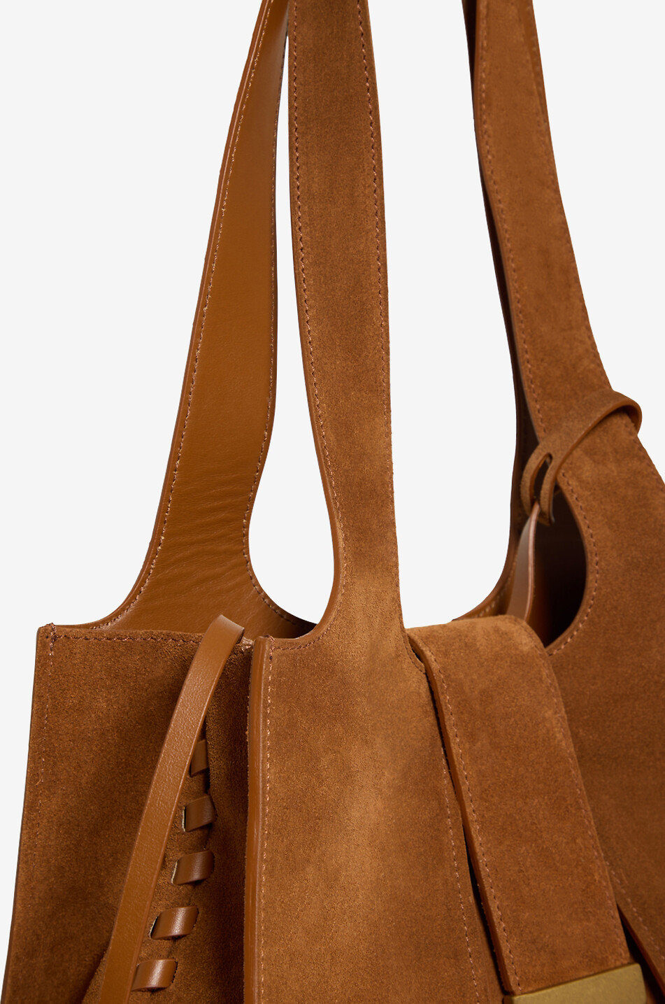 ROBERTO FESTA X BONGÉNIE Lili trapeze suede tote bag Women LIGHT BROWN 6
