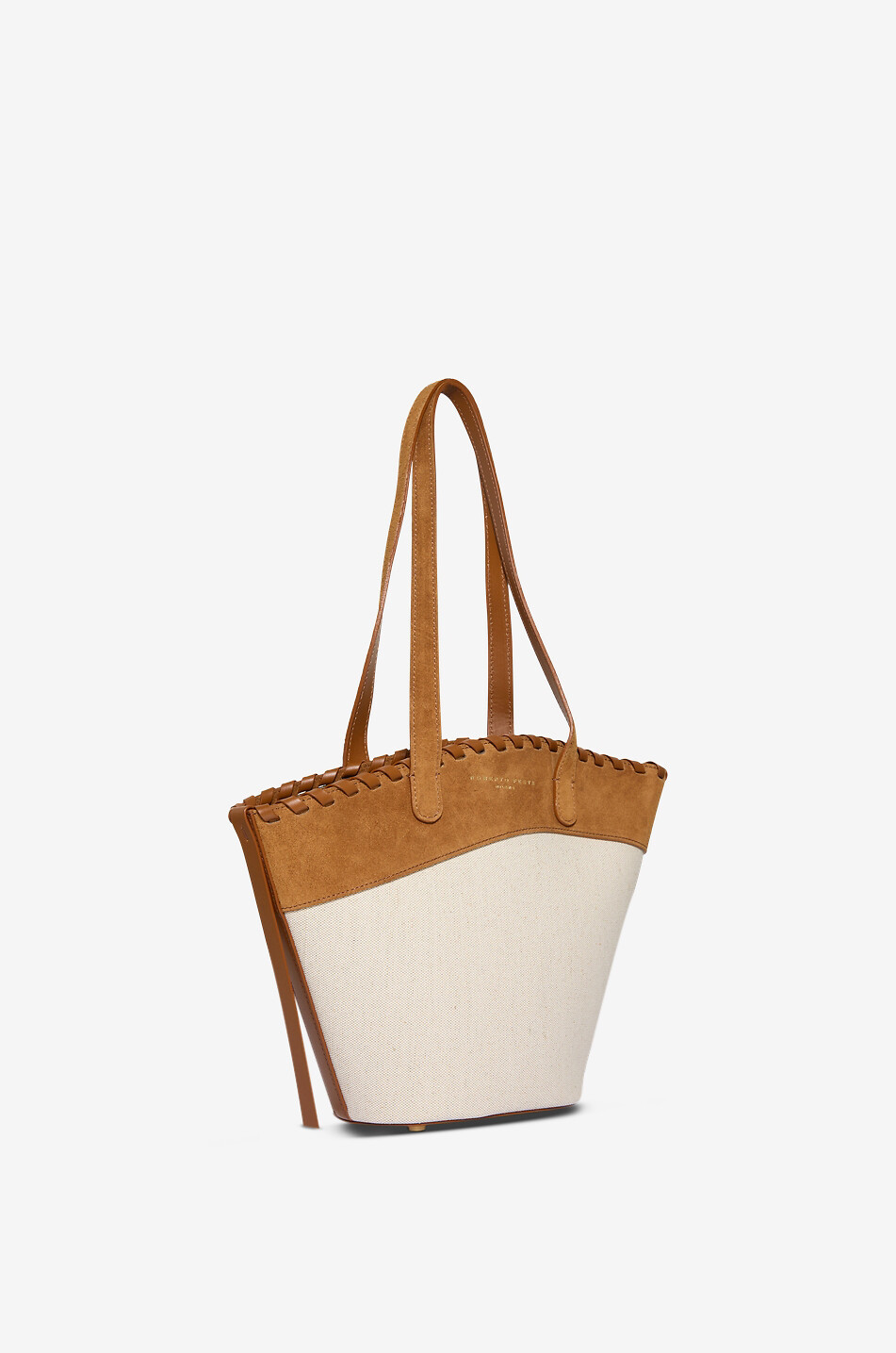 ROBERTO FESTA X BONGÉNIE Sac à main trapèze en toile et daim Cindy Femme BLANC CASSE 2