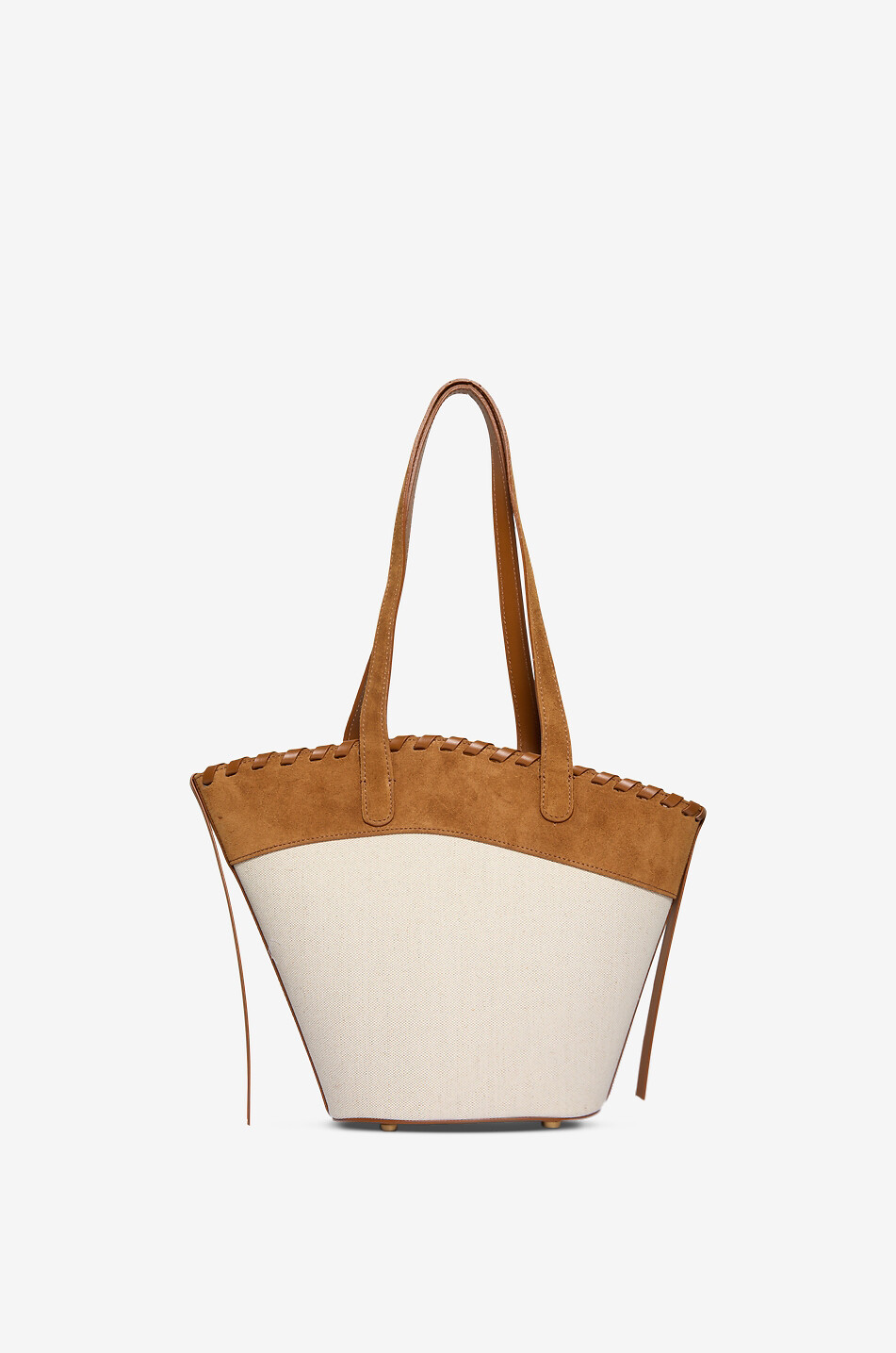ROBERTO FESTA X BONGÉNIE Sac à main trapèze en toile et daim Cindy Femme BLANC CASSE 3