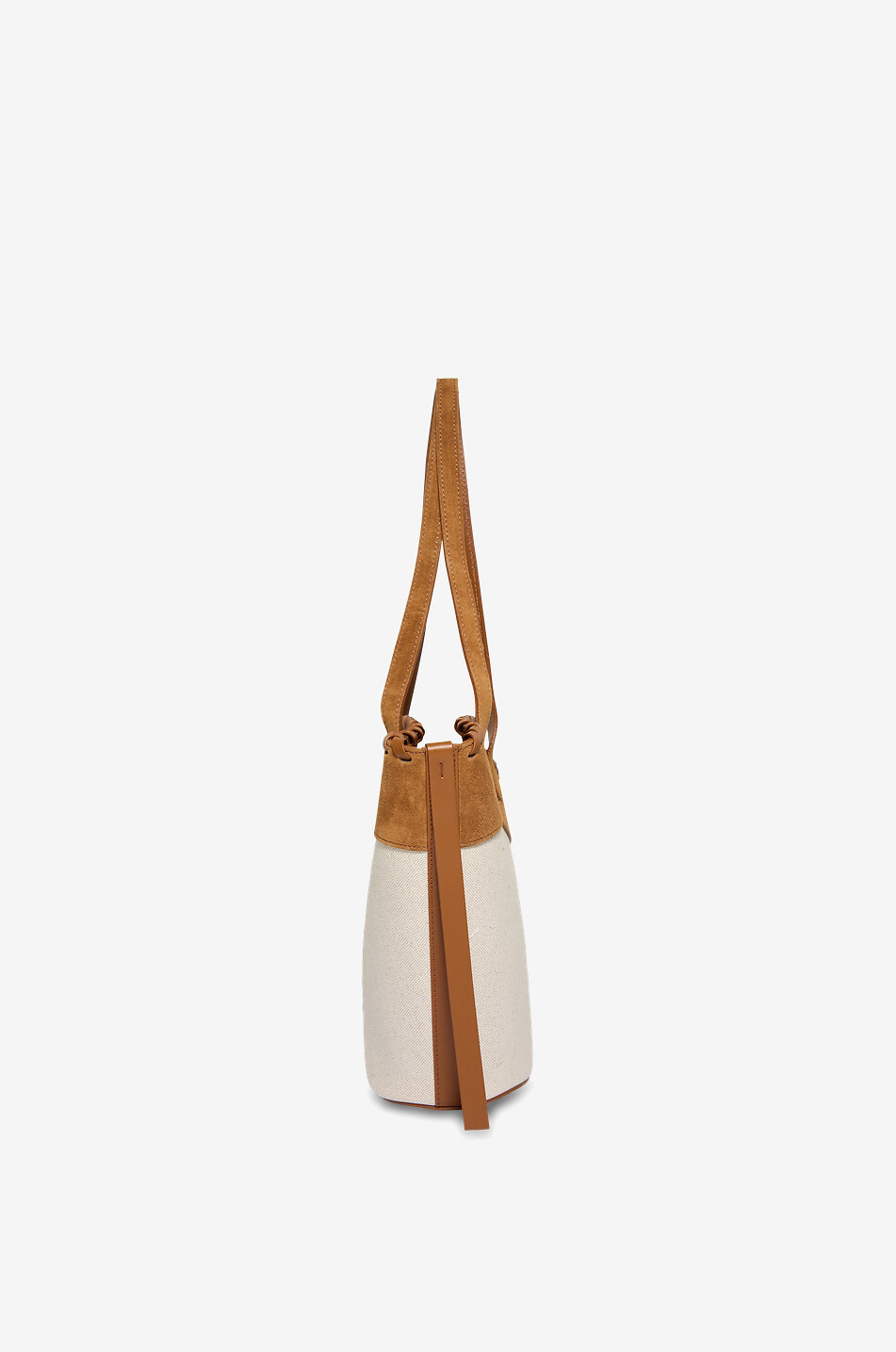 ROBERTO FESTA X BONGÉNIE Sac à main trapèze en toile et daim Cindy Femme BLANC CASSE 4