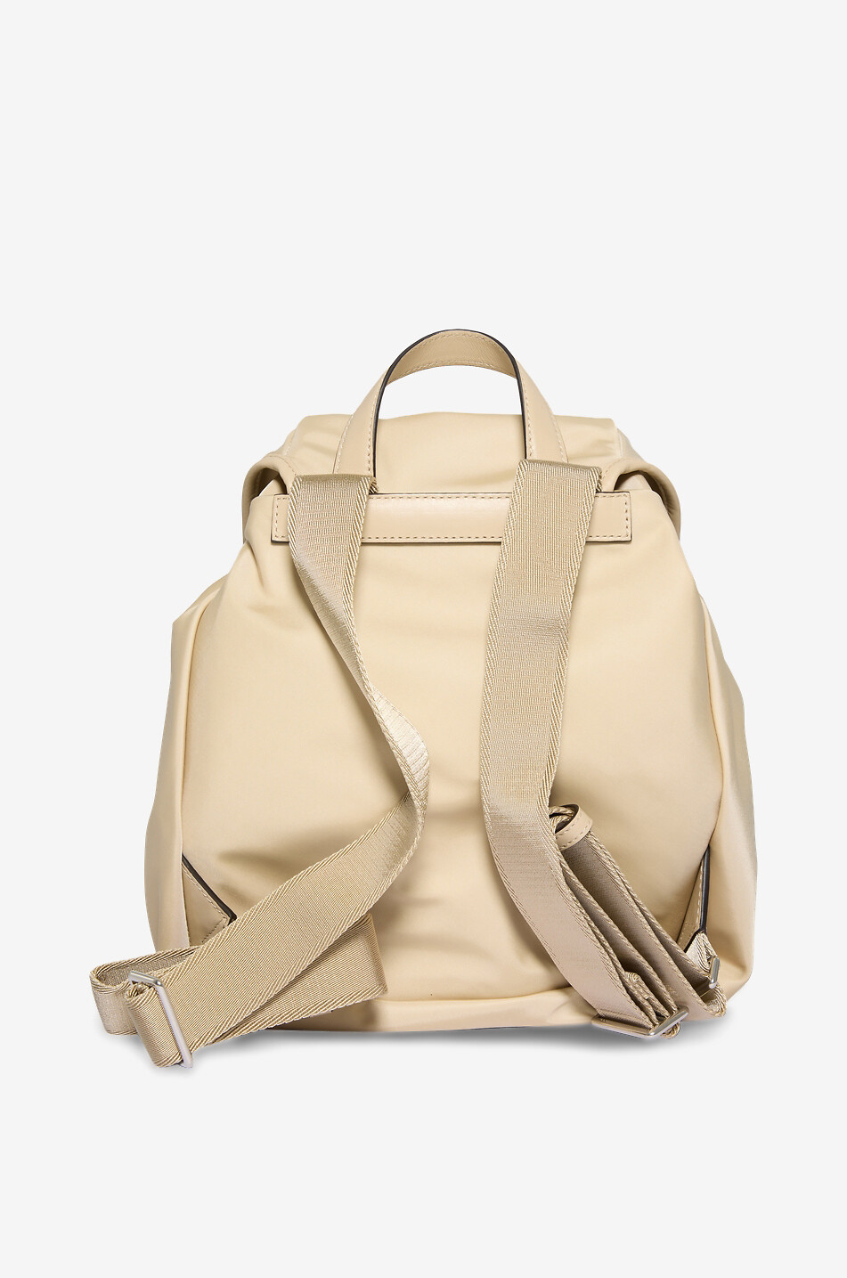 MONCLER Sac à dos en nylon et cuir New Trick Femme Beige clair 3