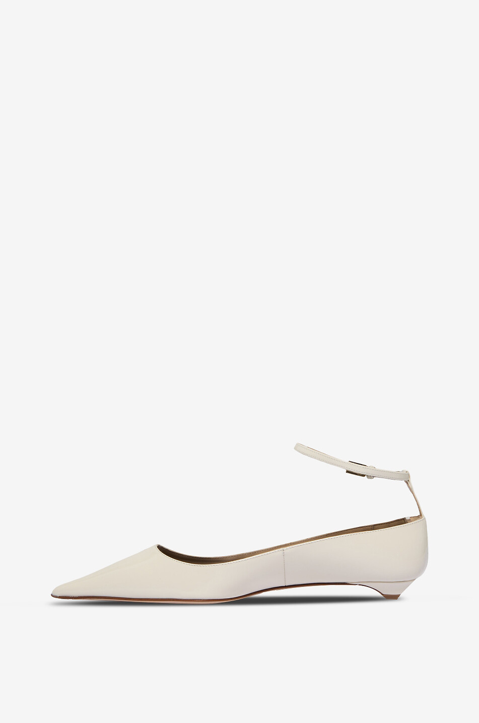 TOM FORD Ballerines bout pointu à bride en cuir verni Femme BLANC CASSE 3