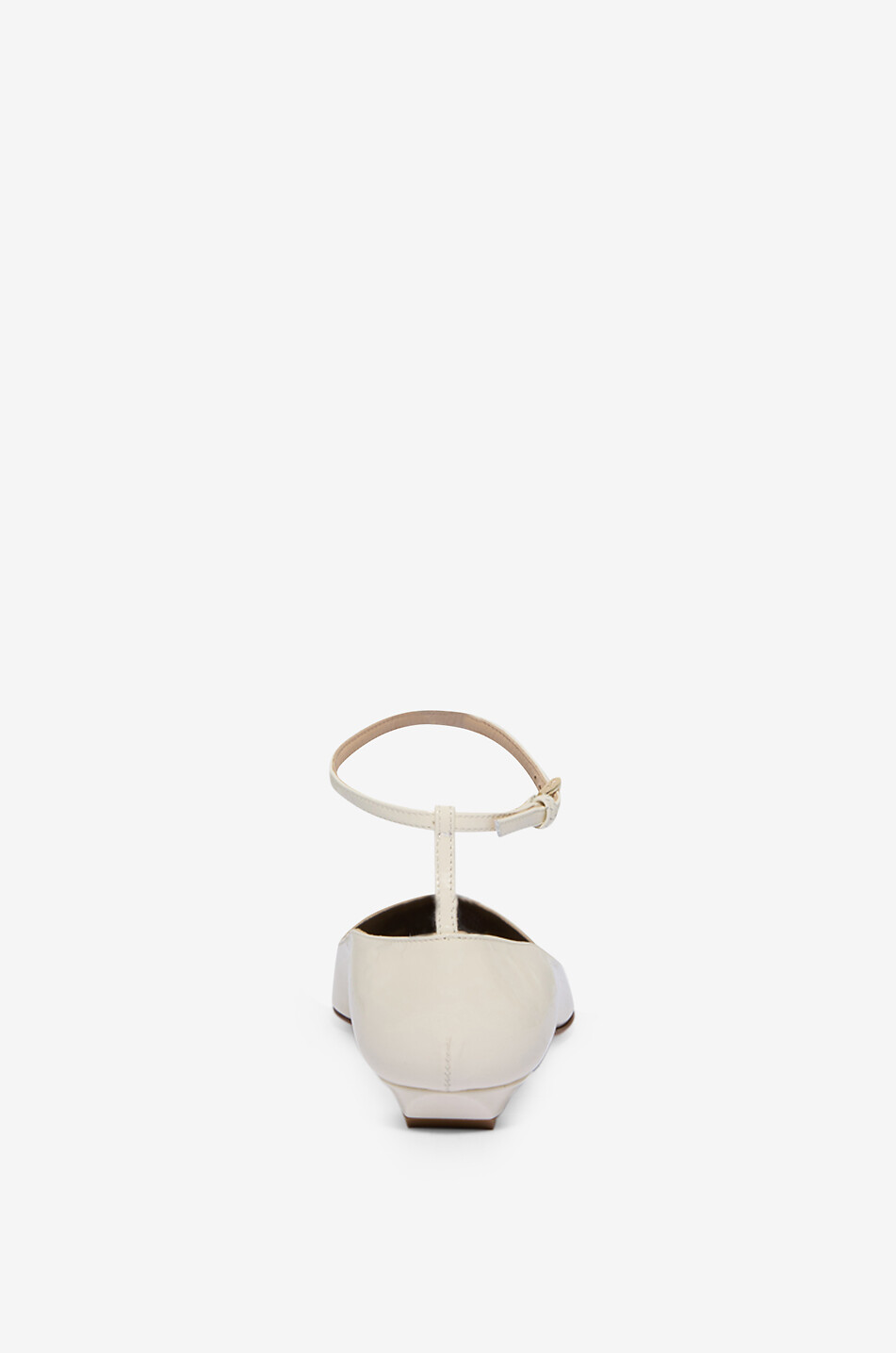 TOM FORD Ballerines bout pointu à bride en cuir verni Femme BLANC CASSE 4