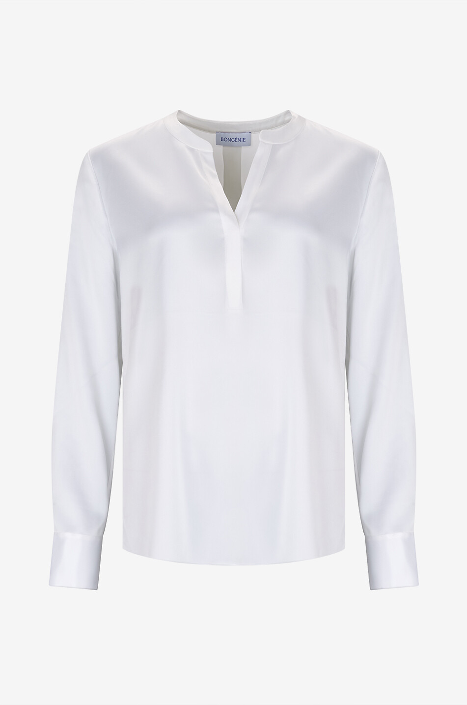 Bluse mit V-Ausschnitt aus Seidensatin