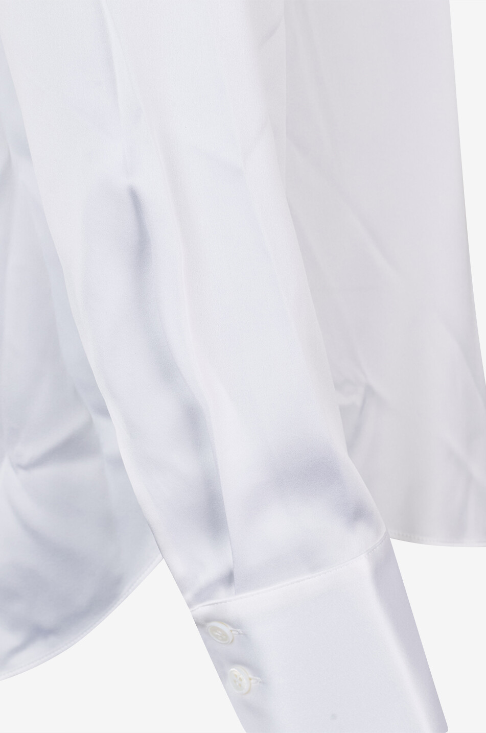 BONGENIE Bluse mit V-Ausschnitt aus Seidensatin Damen WEISS 3